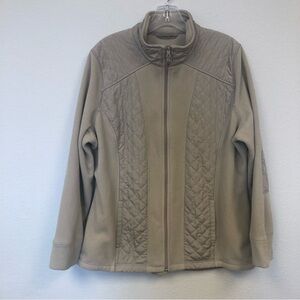 Style & Co./ full zip up jacket/ quilted elbows/ Beige/ Size XL